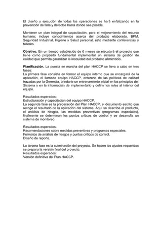 Informe haccp