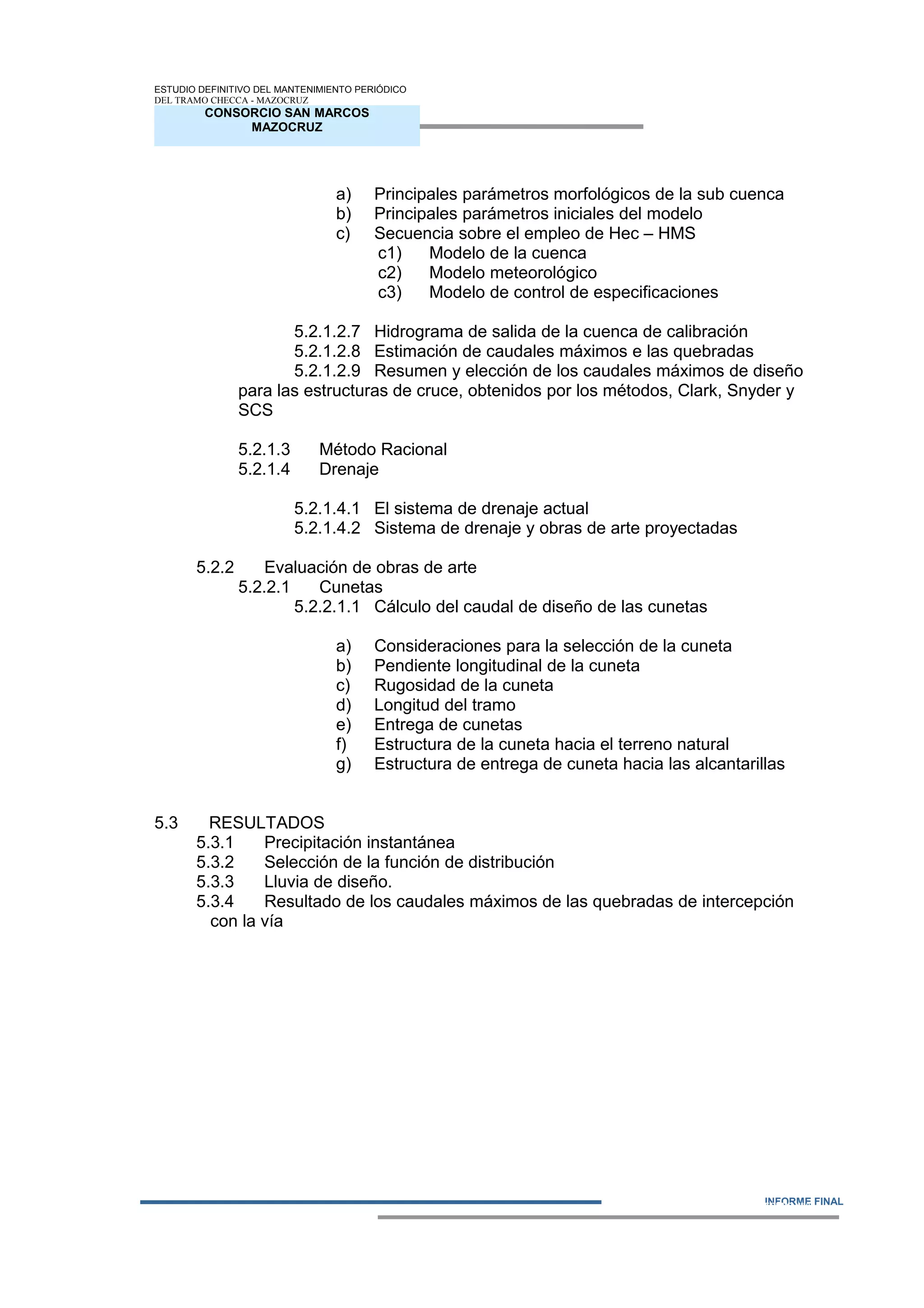 Informe hidrologia, hidraulica y drenaje (i) | DOC