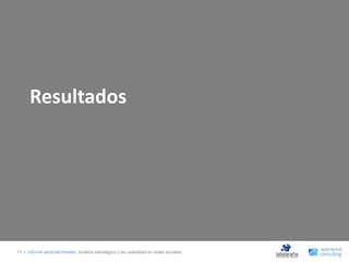 Resultados




13 I Informe sectorial Hoteles Análisis estratégico y de usabilidad en redes sociales
 