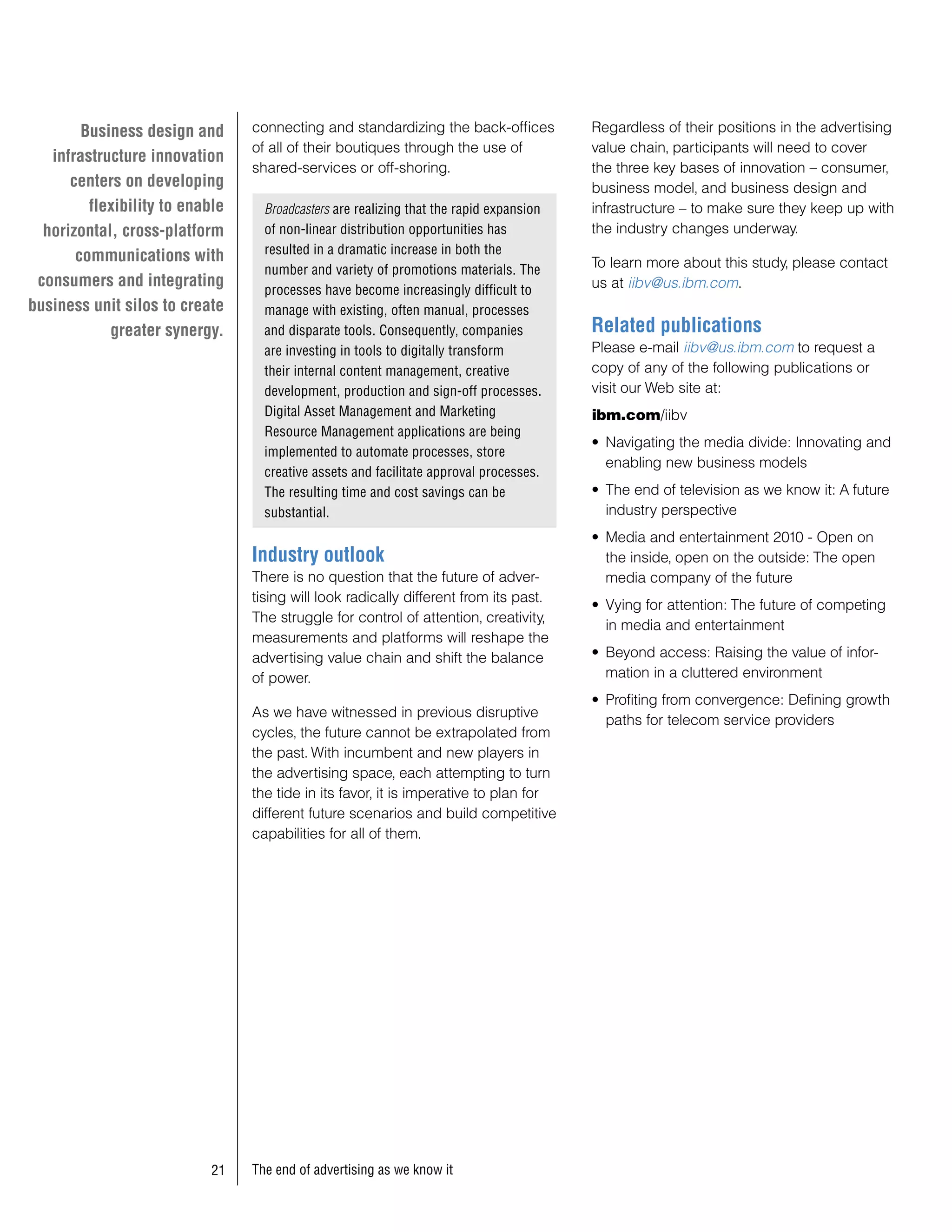 Informe Ibm End of Advertisement as we know it