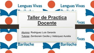Taller de Practica
Docente
Alumno: Rodriguez Luis Gerardo
Tutoras: Zemborain Cecilia y Velázquez Aurelia
 