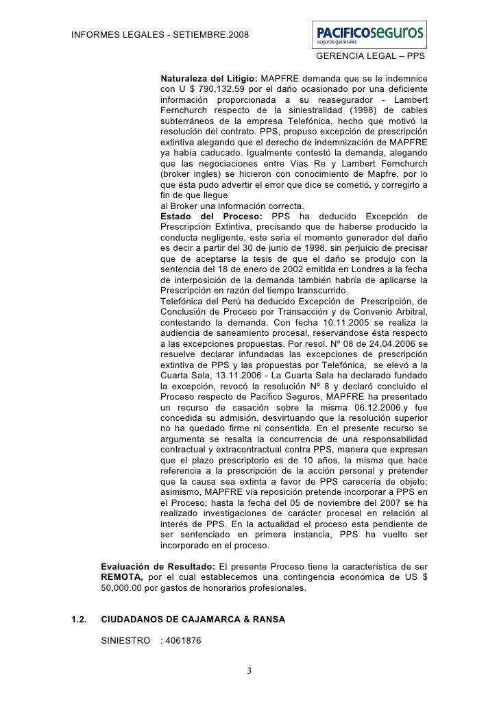 Pacifico seguros informe legal