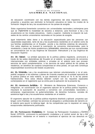 Informe ley proteccion derechos ecuatorianos residentes exterior