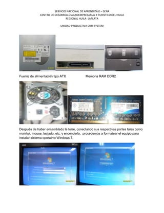 Informe mantenimiento nataga