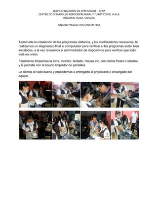 Informe mantenimiento nataga