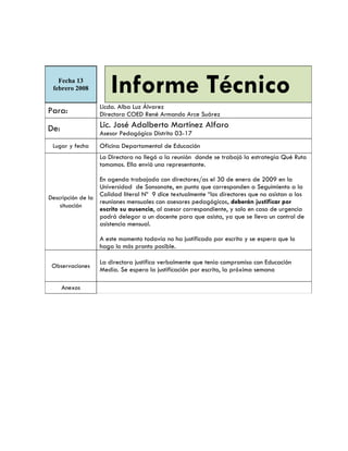Informe Metalio, René, CureñAs