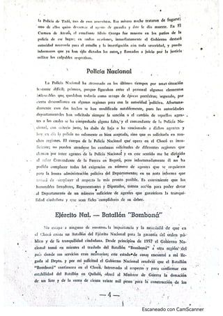 Informe del Gobernador del Chocó Miguel Ángel Arcos, 1958.
