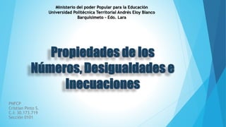 PNFCP
Cristian Pinto S.
C.I: 30.173.719
Sección 0101
Ministerio del poder Popular para la Educación
Universidad Politécnica Territorial Andrés Eloy Blanco
Barquisimeto - Edo. Lara
 