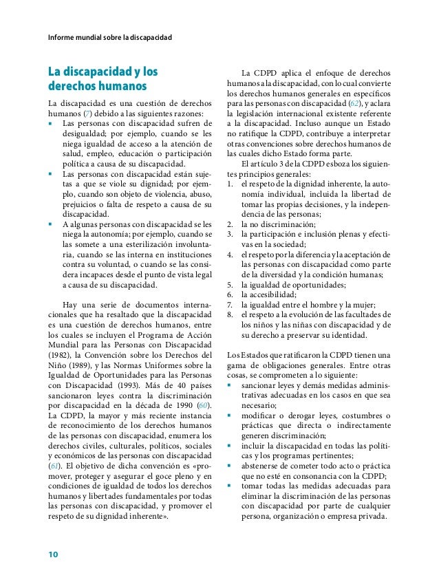 Informe Mundial Sobre La Discapacidad OMS 2011 