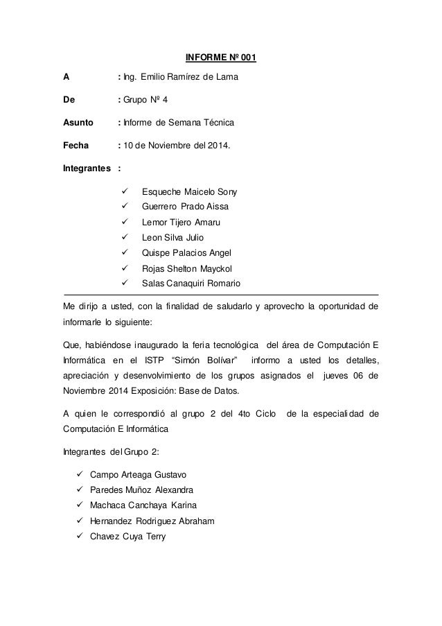 Informe N 001