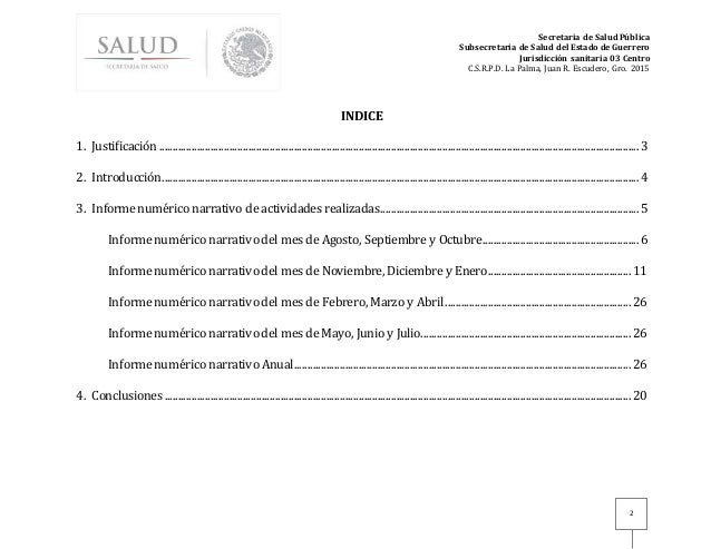 Informe numérico narrativo 2015