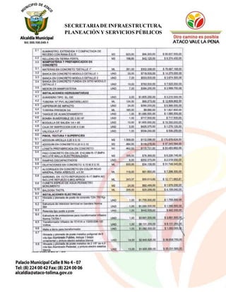 8
SECRETARIADE INFRAESTRUCTURA,
PLANEACIÓN Y SERVICIOS PÚBLICOS
 