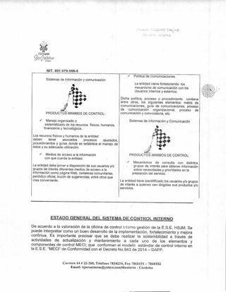 Informe pormenorizado del sistema de control interno E.S.E.HOSPITAL SAN ...