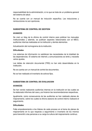 Informe pormenorizado del estado de control interno | DOCX
