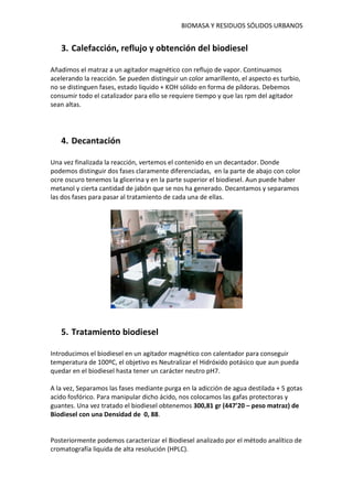 Obtención de Biodiesel