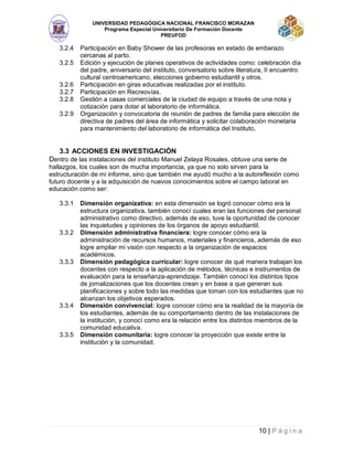 Informe practica docente UPNFM | PDF
