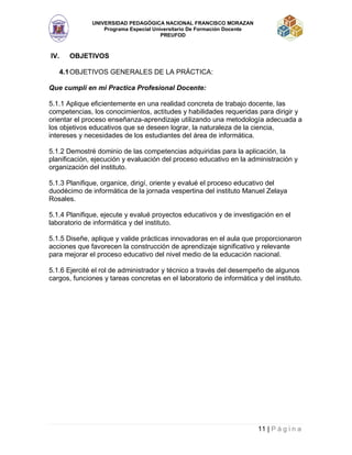 Informe practica docente UPNFM | PDF