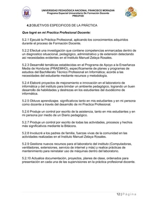 Informe practica docente UPNFM | PDF