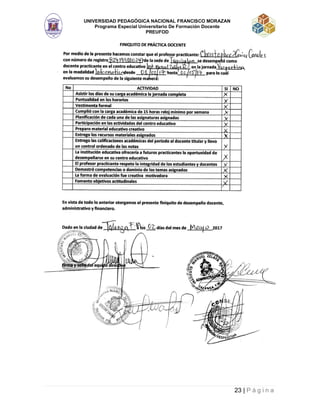 Informe practica docente UPNFM | PDF