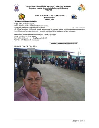 Informe practica docente UPNFM | PDF