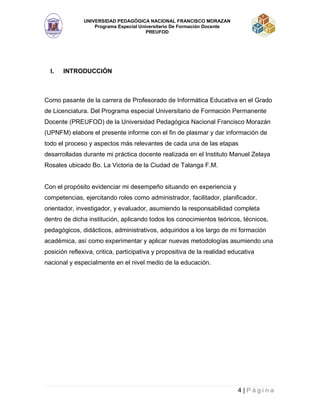 Informe practica docente UPNFM | PDF