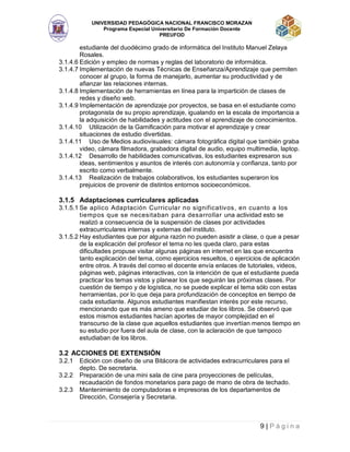 Informe practica docente UPNFM | PDF