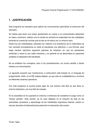 Informe proyecto final programacion i (2) | ODT