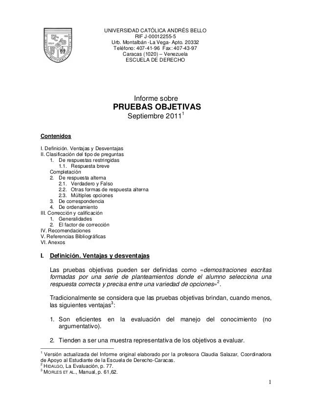 preguntas objetivas ejemplos informe pruebas objetivas 1 6 preguntas objetivas ejemplos informe pruebas objetivas 1 6