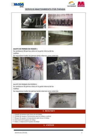 Informe reemplazo de bastidores y polines 4400152853 | PDF