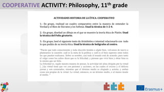 COOPERATIVE ACTIVITY: Philosophy, 11th grade
 