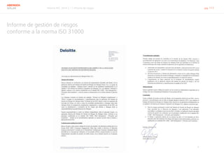 Informe RSC 2014 | 11 Informe de riesgos pág. 111
ABENGOA
SOLAR
Informe de gestión de riesgos
conforme a la norma ISO 31000
 