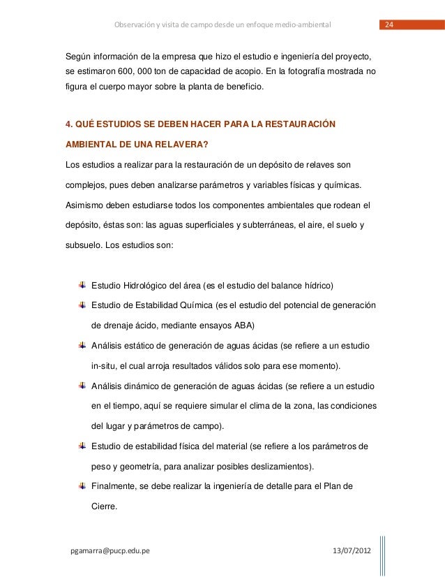 Informe salida de campo medio ambiente - final