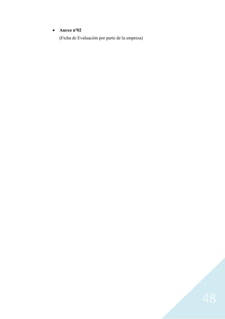 48
• Anexo nº02
(Ficha de Evaluación por parte de la empresa)
 