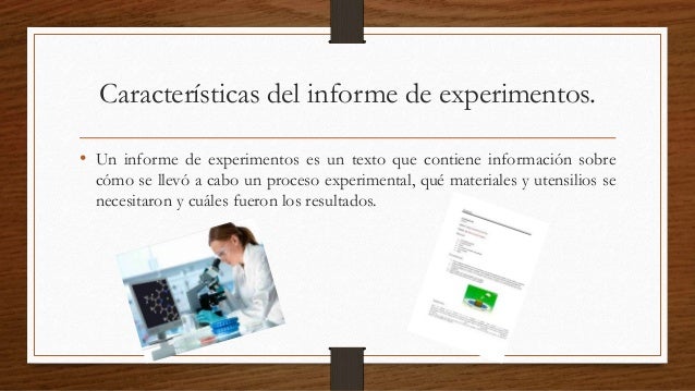Informes de experimentos
