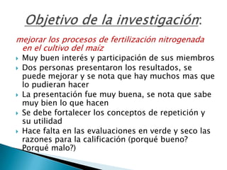 Informe seguimiento - Proyecto A4N
