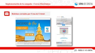 Implementación de la campaña - Correo Electrónico:
Boletines enviados por Urna de Cristal:
 