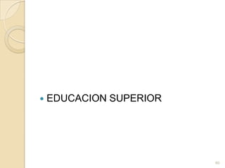 Incidencia: % e personas que tienen menos años aprobados que los que corresponden a su edadBrecha diferencia promedio entre normativo y realDistribución: qué tan homogéneo es el grupo57200320052008Se ha logrado un mejoramiento en el porcentaje de la población que tiene algún retraso. Aunque todavía en 2008 más del 43 % de los niños que viven en las zonas urbanas estaba por debajo el grado que corresponde a su edad.  Disminuyó pero en 2008 los niños urbanos tenían 16 % menos -un grado menos en promedio.  La  población rural está en peores, dos terceras partes tiene menos educación que la normativa. Sin embargo la relación de brecha y distribución con los urbanos registra en los cinco años un leve pero continuo  mejoramiento- Aunque aún en 2008 la diferencia promedio es medio año más que la urbana