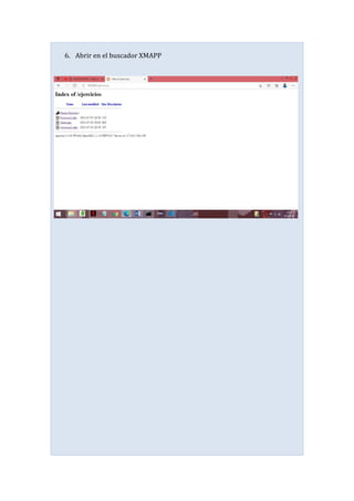 6. Abrir en el buscador XMAPP
 