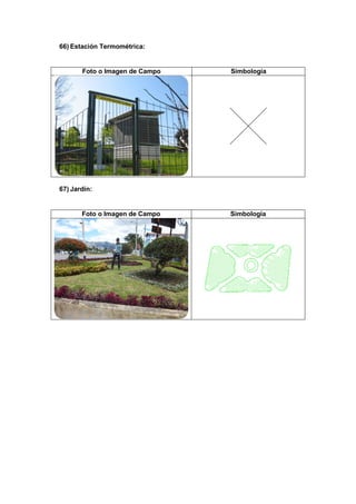 66) Estación Termométrica:
Foto o Imagen de Campo Simbología
67) Jardín:
Foto o Imagen de Campo Simbología
 