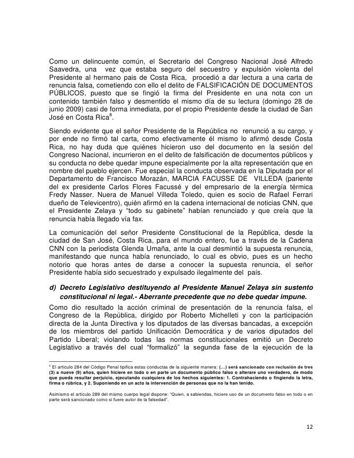 Informe sobre el golpede estado