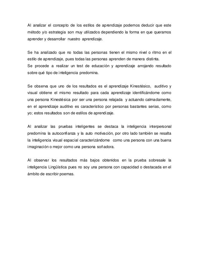 Informe Estilos Aprendizaje Informe Estilos Aprendizaje