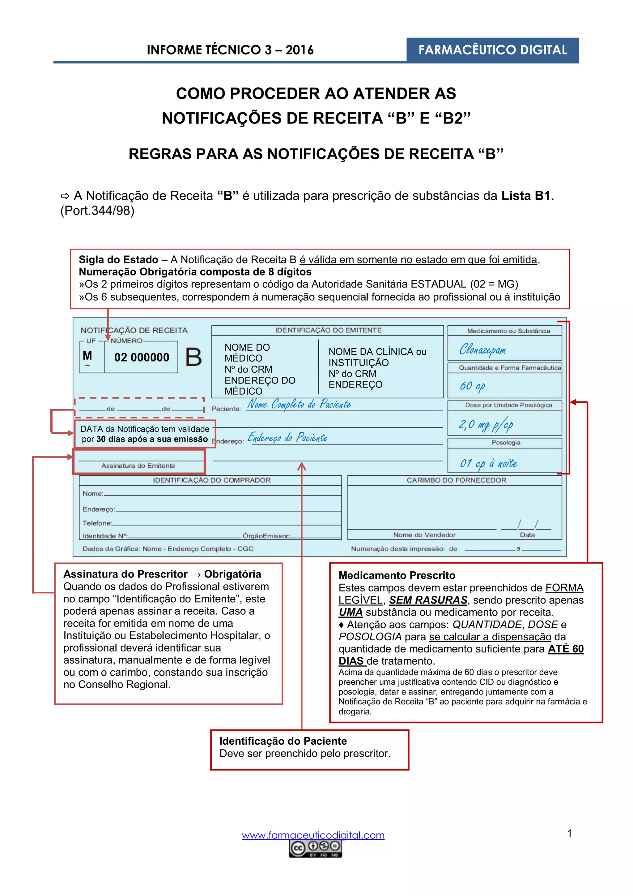 Informe Técnico 03 Notificações de Receita B e B2 | PDF