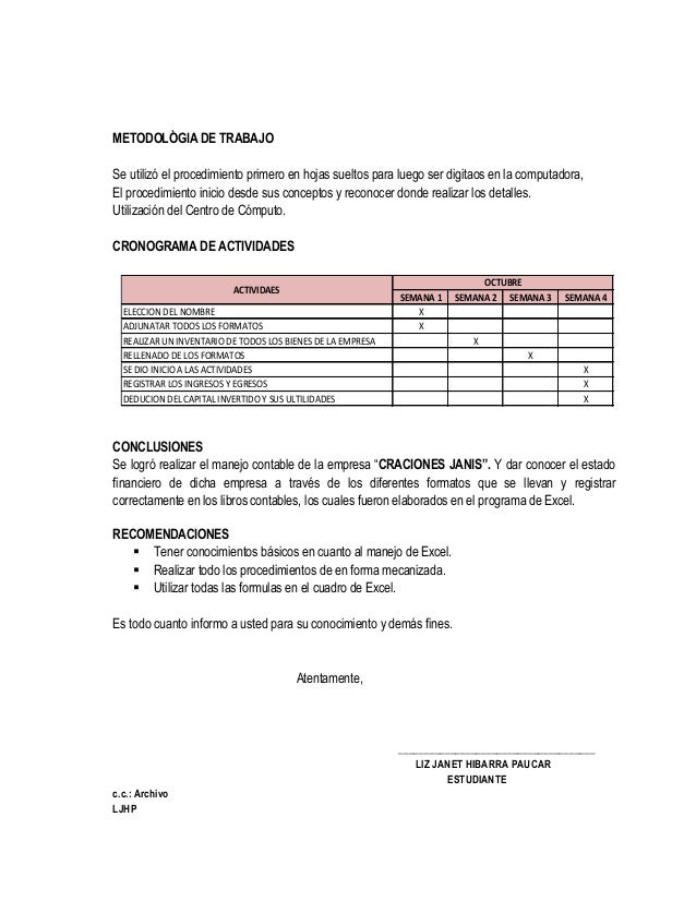 formato de informe de inventario