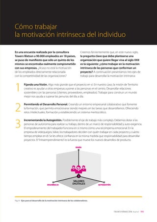 111TRANSFORMACIÓN digital
Co-creación para llevar innovación al mercado
Local Motors es una empresa estadounidense fundada por John Rogers.
Se trata de la primera comunidad de co-creación de automóviles y es
una empresa pionera en la producción de vehículos “a la medida” del
comprador.
Los miembros de la comunidad pueden participar proponiendo sus propios
diseños de coche a través de mecanismos de innovación colectiva. Cualquiera
puede crear un nuevo proyecto, que Local Motors define como “lo que todo el
mundo por igual puede crear, revisar, evaluar, seguir, comentar, añadir y mejorar”.
Cuando estos proyectos están lo suficientemente maduros, pasan a concurso
donde se trabaja sobre áreas concretas con el objetivo de avanzar de forma
rápida y eficiente.
De entre todas las aportaciones realizadas en la comunidad de Local Motors, ésta
elige el ganador teniendo muy en cuenta los votos y valoraciones del resto de
individuos. El incentivo principal para la participación, más allá de los premios de
las competiciones, es básicamente el placer de diseñar el propio vehículo que se
fabricará y se tendrá la posibilidad de adquirir.
Siete años después, congregan un equipo internacional de apasionados por la
automoción entre diseñadores, ingenieros, fabricantes y expertos. Partiendo de
tan sólo 63 empleados contratados, consiguen dar forma al talento de 39.600
miembros de su red. Esta comunidad actualmente aporta más de 5.600 diseños y
1.700 ideas en torno a 16 proyectos abiertos.
Negocio digital Canales, productos y modelos disruptivos
Plataforma colaborativa y proyectos propuestos por la comunidad de Local Motors.
 