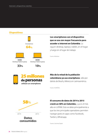 24 TRANSFORMACIÓN digital
clientes, y ser su banco preferido, es trabajar fuertemente en los temas de transparencia, de responsabilidad
social y ganarnos la confianza de los clientes. Este es un negocio de confianza, y en el instante en que
logremos transmitir esa confianza y que los clientes sientan y perciban esa transparencia es cuando
obtendremos su lealtad.
¿Qué recomendaciones das a otros empresarios en la banca u otras industrias sobre la importancia
de iniciar el proceso de transformación digital?
Es importante mencionar que el proceso de transformación digital no afecta solo a un tipo de empresa.
Afecta a todas las empresas de las diferentes industrias. En la medida en que nos demos cuenta de que
tenemos que iniciar este proceso, será mucho más eficaz. La recomendación es tener apertura mental,
entender que el éxito del pasado no garantiza el futuro. Observar los cambios que se están dando: Hay
industrias que se han visto afectadas de manera muy importante y otras que están empezando a vivir estos
procesos. Sucede a todos los niveles: retail, banca, entretenimiento, turismo…
Está en la capacidad de los directivos de cada empresa poder iniciar estos procesos de Transformación
Digital. Y para poderlos llevar a cabo de una manera exitosa, el ejemplo debe venir desde las directivas,
de manera que vivan y sientan la transformación para ser capaces de alinear a todos los funcionarios de la
organización, para hacer más fácil el tránsito a digital.
Visión alta dirección
 