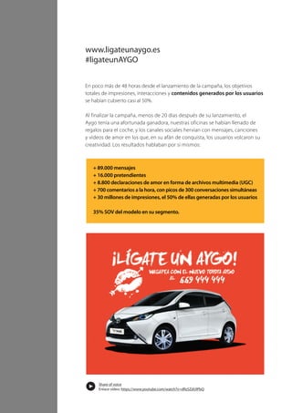 92 TRANSFORMACIÓN digital
EL CLIENTE NO ES “MULTICANAL”, SENCILLAMENTE BUSCA UNA
EXPERIENCIA INTEGRADA E “INTERACTIVA”
La conexión a Internet y el auge de los dispositivos
móviles han cambiado los hábitos de acceso y consu-
mo de información de las personas, así como sus
canales de relación.
Dos terceras partes de los puntos de
información que influencian las decisiones
de compra de los consumidores no son
generados por las empresas, sino por otros
consumidores3
.
Se piden recomendaciones de productos en Twitter o
en los grupos cerrados de WhatsApp. Se busca infor-
mación de productos y servicios y se confía en reseñas
de usuarios que no conocemos.
El cliente no es “multicanal”, sencillamente busca
una experiencia integrada e “interactiva”. Quiere,
por ejemplo, poder terminar una compra que
empezó por la tienda online en la app en su móvil
sin esfuerzo añadido. O si hace una compra en la
tienda física, espera que el servicio de atención en
redes sociales disponga de esa información para que
la solución a su problema sea inmediata.
3
Mckinsey,“The consumer decision journey”(2009)
Vídeo de un ejemplo de la influencia
del entorno social en el customer journey”
Enlace: (https://www.youtube.com/watch?v=zjkm1l9tdjI)
 