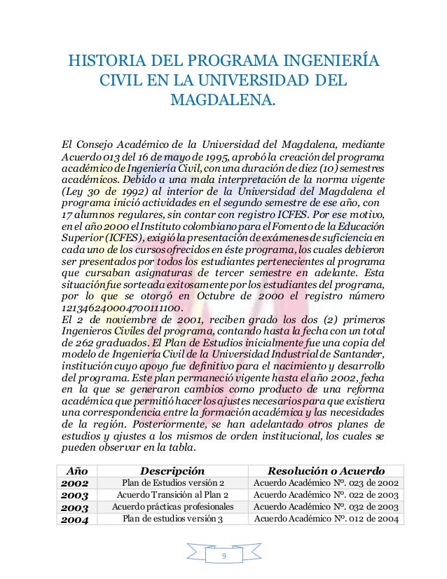 Organizacion Historia Del Programa De Ingenieria Civil En La Univers