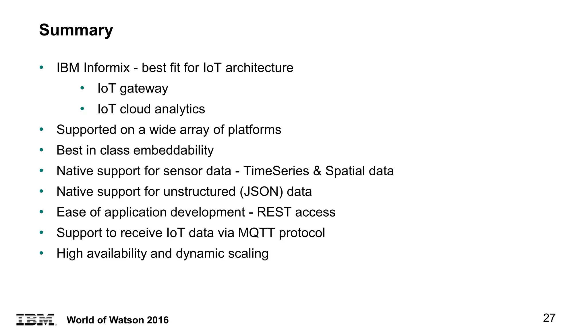 Informix - The Ideal Database for IoT | PPTX