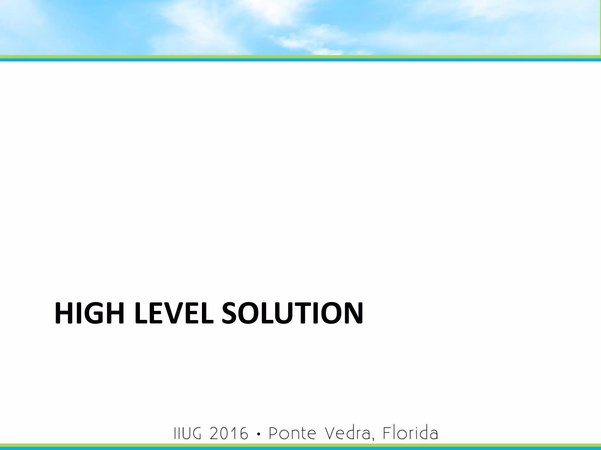 HIGH LEVEL SOLUTION
12
 