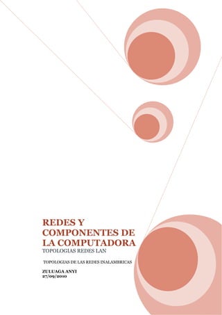 REDES Y
COMPONENTES DE
LA COMPUTADORA
TOPOLOGIAS REDES LAN
TOPOLOGIAS DE LAS REDES INALAMBRICAS
ZULUAGA ANYI
27/09/2010
 
